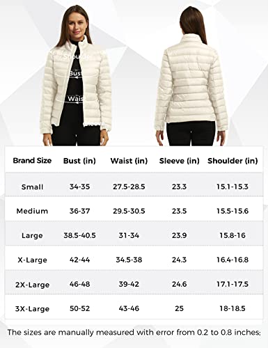 Wantdo Women's Warm Down Jacket Packable Light Spring Coat (Beige, X-Large) #TOP6