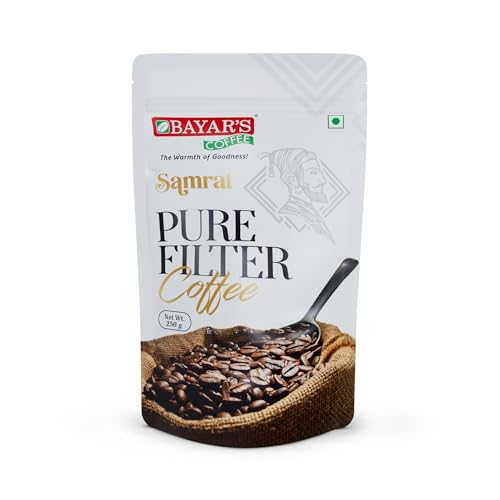 Image of Bayar's Coffee Samrat Filter Coffee Powder 250g | Authentic South Indian Blend with 100% Coffee Without Chicory | Freshly Roasted for Rich Aroma & Taste (8, 250)
