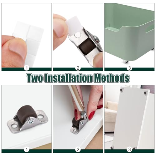 8 Piezas Mini Ruedas de Goma para Muebles 1,3 cm, Direccionales con 20 Tornillos y 1 Destornillador para Pequeños Electrodomésticos - imagen 4