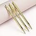 LONGKEY 3 Pack Slim Gold Ballpoint Pens Black Ink 1 mm, Great Gift for Business Office Students Teachers Wedding Christmas (Gold)
