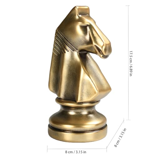 Estatua de ajedrez decoración de oficina caballo rey reina en resina miniatura 3