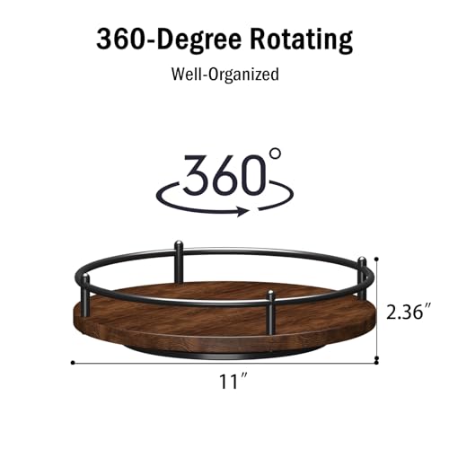 Image of Lazy Susan Organizer,11 Inch Lazy Susan Turntable for Cabinet Table,Turntable Organizer Lazy Susan Spice Rack with 4 Non Slip Pads, Lazy Susan for Kitchen Countertop Refrigerator Cupboard