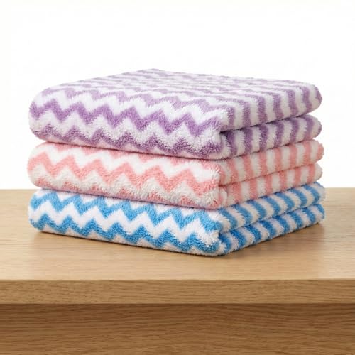 Image of QURIPE 10 Pack Kitchen Cloth Dish Towels, Microfiber Cleaning Cloth Double-Sided Dish Drying Towel Reusable for House Furniture Table Kitchen Dish Window Glasses (Chevron)