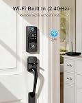 Hornbill WiFi Smart Lock with Handleset: Keyless Entry WiFi Keypad Deadbolt Lock, Compatible with Alexa, Remote Control, Fingerprint Password Unlock, Auto Lock, Built-in Wi-Fi (2.4Ghz)