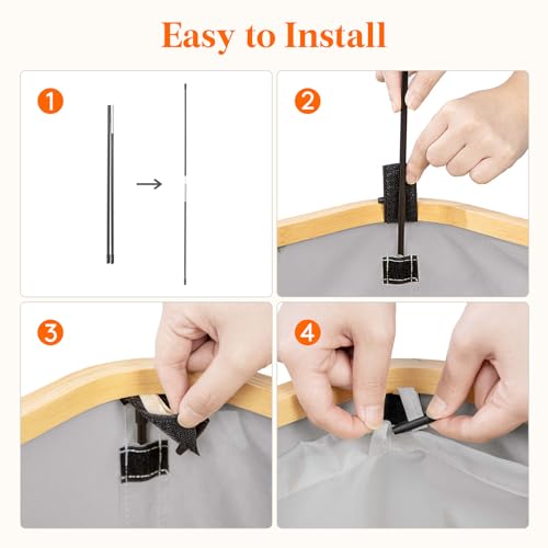 Lifewit 2 Pack 100L Laundry Basket with Lid, Clothes Hampers for Laundry with Bamboo Handles and A Removable Laundry Bag, Large Foldable Laundry Hamper for Bedroom, Bathroom, Dorm, Light Grey - Image 5