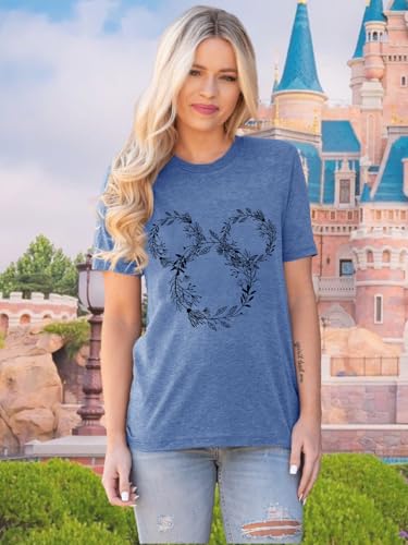 Image of Magic Kingdom Castle Shirt Holiday Short Sleeve Boho Clothes for Women
