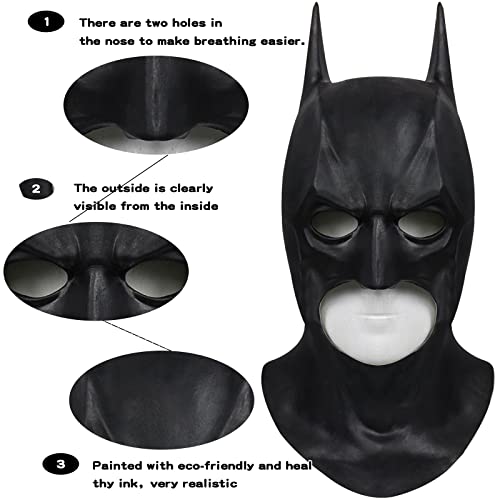 Hqroidd Adult Bat Super Hero Costume Bat Mask Men Knight Cosplay Jumpsuit Cape Outfit With Bat Cowl For Halloween Party thumb #8