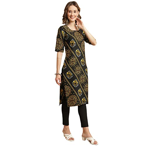 Image of Pinkmint Women's Crepe Digital Printed Straight Kurta