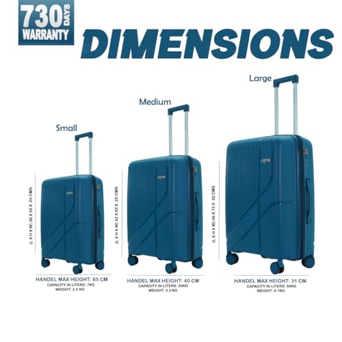Image of AMERICAN TRAVELLER Poineer Trolley Bag | Large Polypropylene Hardshell | Large Polypropylene Hardshell, Expandable, 8 Disc Wheels, TSA Type Lock
