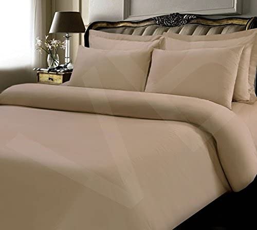 Viceroybedding 100% Egyptian Cotton 12" deep Fitted Sheet, 400 Thread Count (Super King, Biscuit)