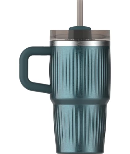 Image of STANLEY Quencher H2.0 Tumbler with Handle and Straw 20 oz | Flowstate 3-Position Lid | Cup Holder Compatible for Travel | Insulated Stainless Steel Cup | BPA-Free | Fluted Marina Shine