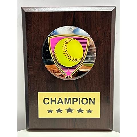 Express Medals 5 x 7 Inch Softball Plaque Champion MVP All Star Finalist Award Trophy Prize Gift Plaques Cover
