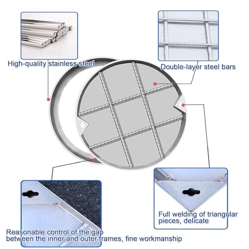 Tapa redonda para tanque séptico en acero inoxidable premium resistente 4