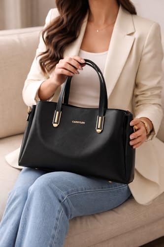 Image of Carrylux Women's Handbag, Crossbody Bag, Satchel, Ladies Purse, with Gold Finish Hardware & Spacious 3 Compartments