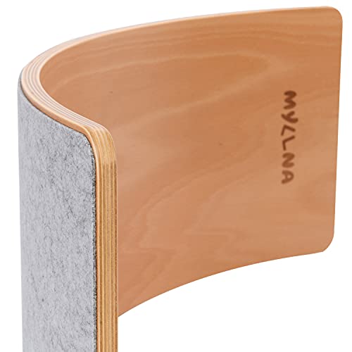 Myllna Balance Board Montessori - Tavola XL di Legno Naturale con Feltro Grigio - Dimensione 80 * 30 cm - 100% ECO CE - Sviluppo Attraverso...