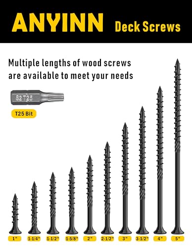 Image of 150pcs Deck Screws #8 x 1-1 /2 Inch Wood Screw Star /Trox Drive Structural Screw for Timber, Log, Landscaping Wood Etc.