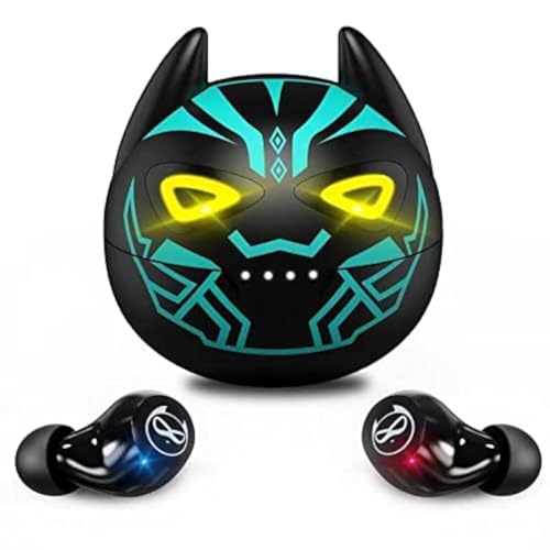AMAFACE Gaming Bluetooth Kopfhörer, Kabellos in Ear Kopfhörer Bluetooth 5.1 Wireless Earbuds mit Stereoklang,32H Spielzeit in-Ear Ohrhörer Dual-Mikrofon wasserdichter IPX5-Touch-Steuerung mit Cool LED