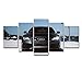 Produktbild runtooer Bilder Dekorative malerei Spray malerei leinwand malerei 5 stück Audi Sportwagen Leinwand Wandbild, Möbel Art Deco, Rahmen