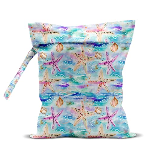 zcyxuuw Wet Bag for Swimsuit, Beach Travel Essentials Wet Dry Bag, for Sunscreen Toiletry Dirty Clothes Yoga Gym Diaper, Friends Summer Beach Vacation Gifts. Starfish shells