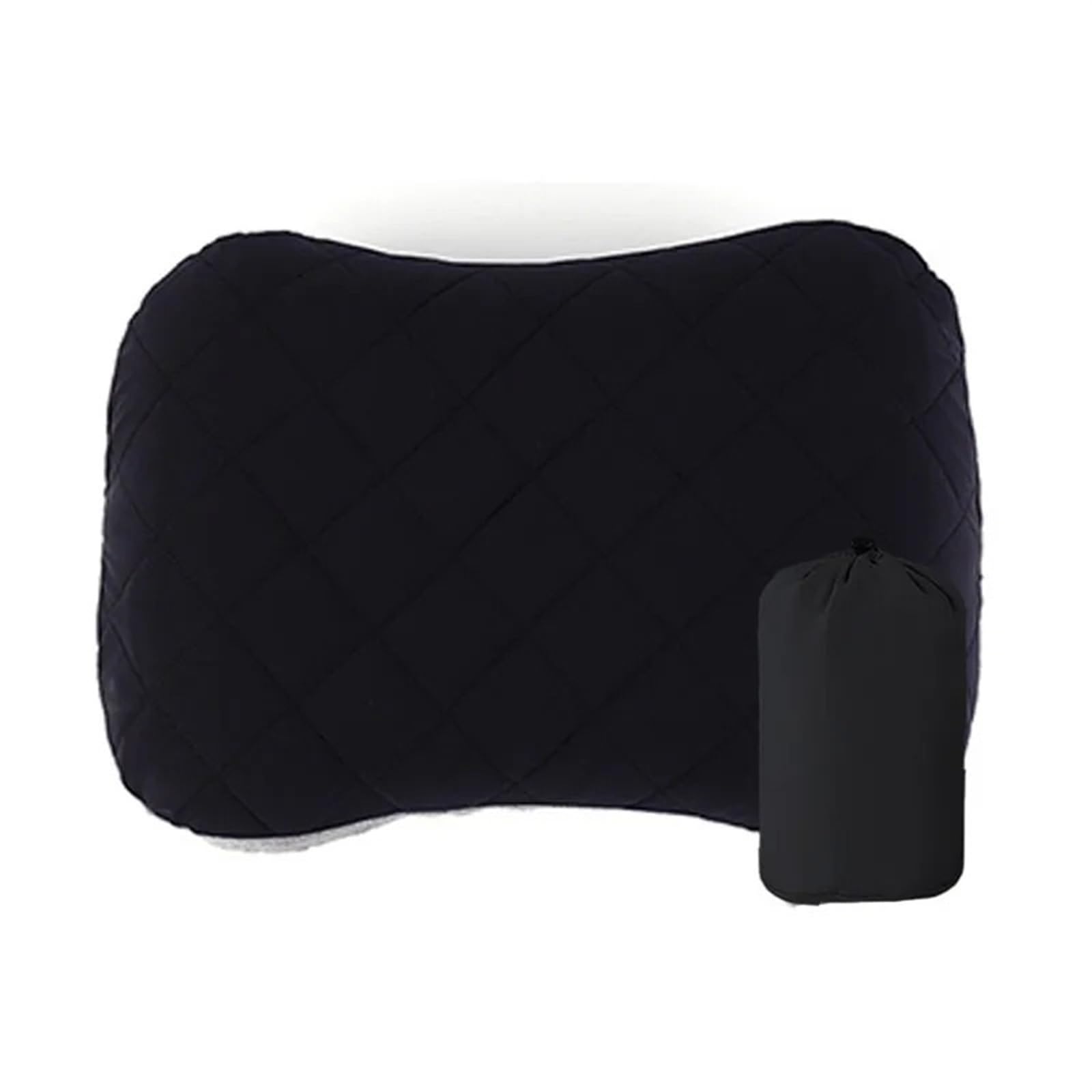 Oreiller de Gonflable ultralér for Camping avec Housse Douce et Lavable - Oreillers gonflables ergonomiques for Le Soutien Lombaire du Cou(Black)