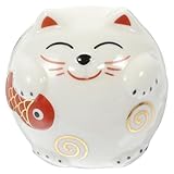 Kisangel Ceramic Cat Piggy Bank, Cat Money Jar Japanese Style Coin Bank Kids Savings Jar for Birthday Christmas New Year Home Decor