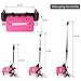 Backpack Trolley - Wheeled Trolley Hand Aluminium Alloy Non-folding Trolley Cart for Backpack (Pink, 6 Wheels)