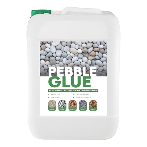 POLYBOUND 5L Pebble Glue – Adhesivo de resina para grava, piedras, corteza y grava en bordes, patios y senderos de jardín – Adhesivo para mantillo resistente a la intemperie, dura todo el año