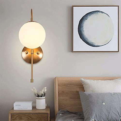 Lampe murale créative avec globe en verre blanc diffusant une lumière douce - 3