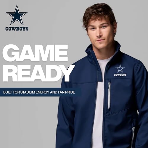 Image of dunbrooke Men's Navy Chicago Bears Softshell Fleece Full-Zip Jacket