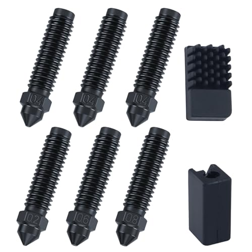 6PCS 0.2MM 0.4MM 0.6MM 0.8MM Hardened Nozzles for Centauri Carbon Stainless Steel Nozzle High Temperature Pointed Wear R