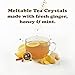 Pocas Honey Ginger Instant Tea Powder, Mint Flavor, Real Ginger Extract & Honey, Caffeine-Free Tea, 20 Packets