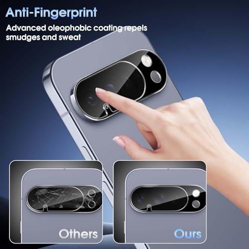 Image of PreCure (2 Pack) Camera Lens Protector for Google Pixel 10 Pro - 9H Tempered Glass, HD Clarity, Precise Camera Cutouts, Anti-Scratch, Anti-Fingerprint Lens Guard (Black)