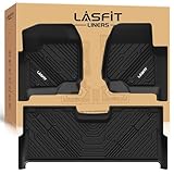 LASFIT Floor Mats for Ford F250 F350 F450 2017-2026 Crew Cab Front Bucket Seat | Rear W/Fold-Flat Storage All Weather Carpet Floor Super Duty Protector TPE Car Floor Liner, 1st & 2nd Row, 3pcs Black