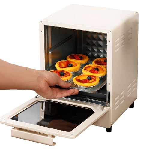Mini horno de 15l, encimera de 750 W Cooker y parrilla con 70-250 ℃ Temperatura ajustable y temporizador de 60 minutos, freidora de aire de microondas portátil para hornear