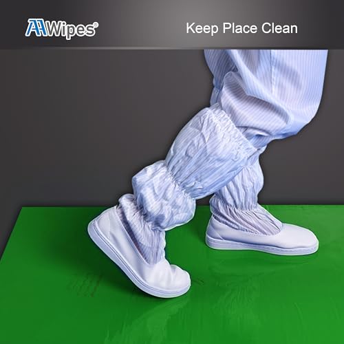 Image of AAwipes Sticky Mat Tacky Pads Adhesive 18 inch x 24 inch 5 Packs, 30 Sheets /Packs, 150 Sheets Total Green Cleanroom Floor Mats Remove Dirt for Laboratory Construction Hospital Shoes