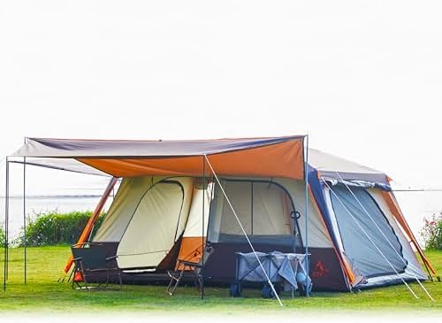 KTT Extra Large Tent 6-10-12-14 Person(A),Family Cabin Tents,2 Ro...