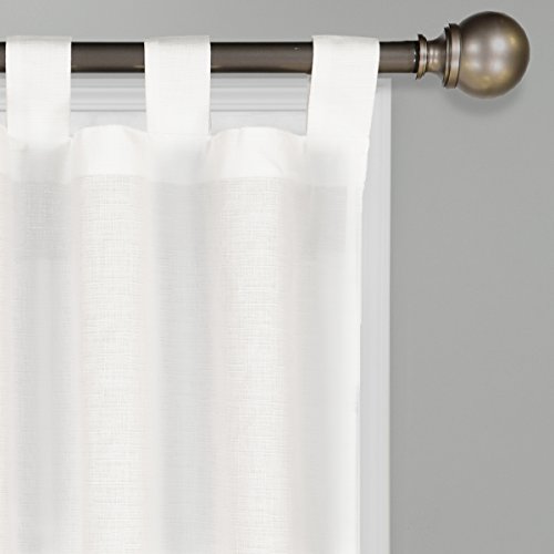 works to Go Montana Modern Decorative Window Curtains with Tab Top for Bedroom or Living Room (2 Panels), Cotton, White, 30 in x 95 in - Image 3