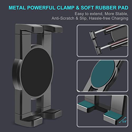 Cup Holder Car Tablet Mount, 360° Adjustable 2-Arm Stand Holder for iPad Pro 12.9/11/10.5/9.7/Air/Mini 6/5/4, Galaxy Tab/Z Fold 6/5, Amazon Fire HD, iPhone 16/15/14/Pro, 4.7-12.9" Tab & Phone