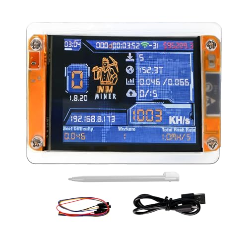 KRISVI Bitcoin Miner One Shot Miner All-in-One Miner with Mini 2.8in Smart Display Hashrate Up to 1020KH/s Quiet and Easy to Set up for Education Demonstration and Entertainment
