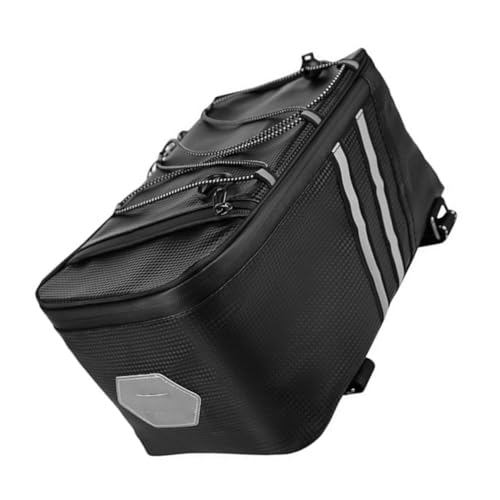 jojofuny 電動自転車用後座包 中型レザー製サドルバッグ バイクアクセサリー 防水耐久性 自転車収納バッグ 簡単取付 固定 山地車対応