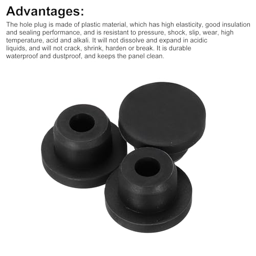 Image of MECCANIXITY 3pcs T-Shaped Silicone Plugs 16mm 5 /8 Inch Dia Snap in Plug Hole Seal Cover Round Rubber Stopper for Kitchen Rubber Bulkheads Waterproof Sealing Plugs Black