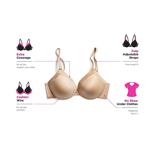 Maidenform Womens Comfort Devotion - Extra Coverage Bra, Black,38B