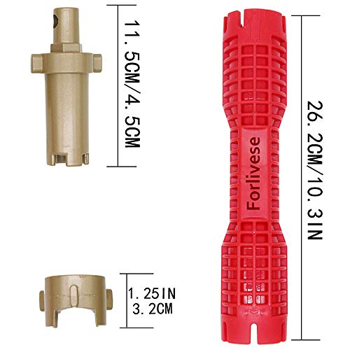 Faucet and Sink Installer,（8-in-1）Multi-purpose Wrench Plumbing Tool for Toilet Bowl/Sink/Bathroom/Kitchen Plumbing Repair Installation Hand Tools(red)