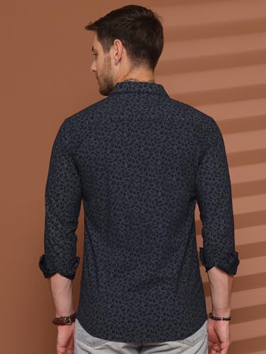 Image of Majestic Man Printed Pure Cotton Slim Fit Casual Shirt