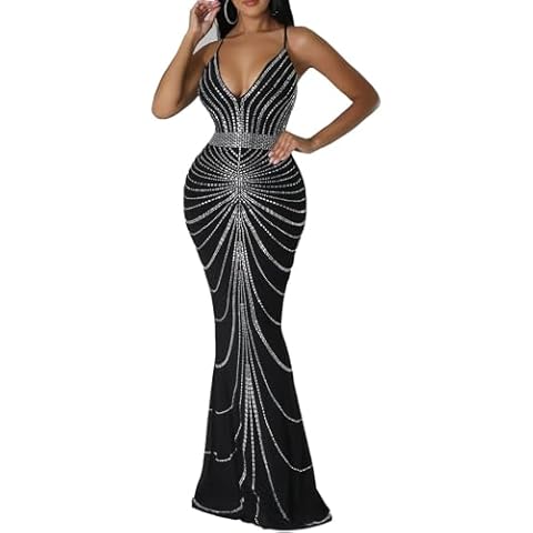 Ieron Women's Rhinestone Coverup Dress for Parties Cover