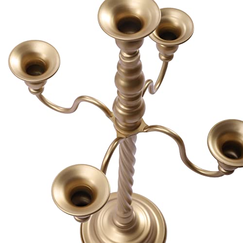 5 Arm Candelabra Candle Holder 20 Inch Inches Tall Gold Antique Candelabra Candle Stick For Wedding Table Centerpiece Dinner Decor Party Events-2 Pcs #TOP4