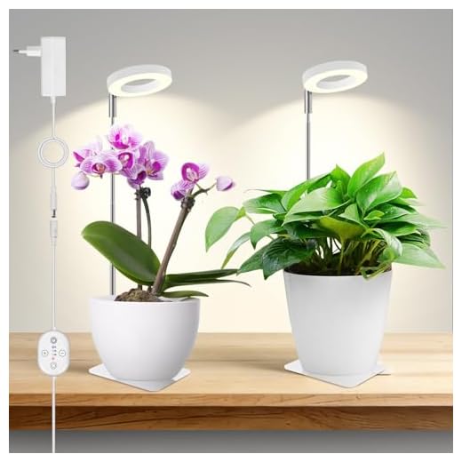 Pflanzenlampe Led Chips Delaman Grow Light Full Spectrum 380nm-840nm Wellenlänge Pflanze wachsen Licht für Pflanzen Wachstum, 25 Stück 3W 11 SENCHIKER 12V Pflanzenlampe für Zimmerpflanzen, Vollspektrum mit 660 nm, Kleine Halo LED Grow Lampe mit Untertopf-Basis, Timer & Dimmung, 6W, 118 µmol/m²/s @15 cm, 2er-Pack, A7-W-2