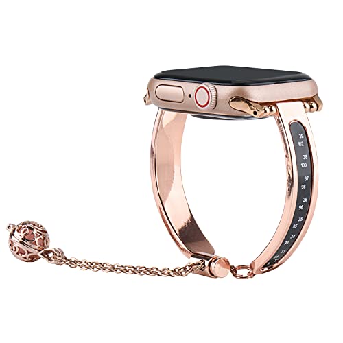 Teb Tdn Alloys Watch Bands-Thermo Function Smartwatch Bands, Delicate And Elegant Style Versatile Bangle Bracelet For Women, Suitable For Bumper For Iwatch Series 7/Se/6/5/4/3/2/1 (38Mm/40Mm/41Mm, Rose Gold) #TOP5