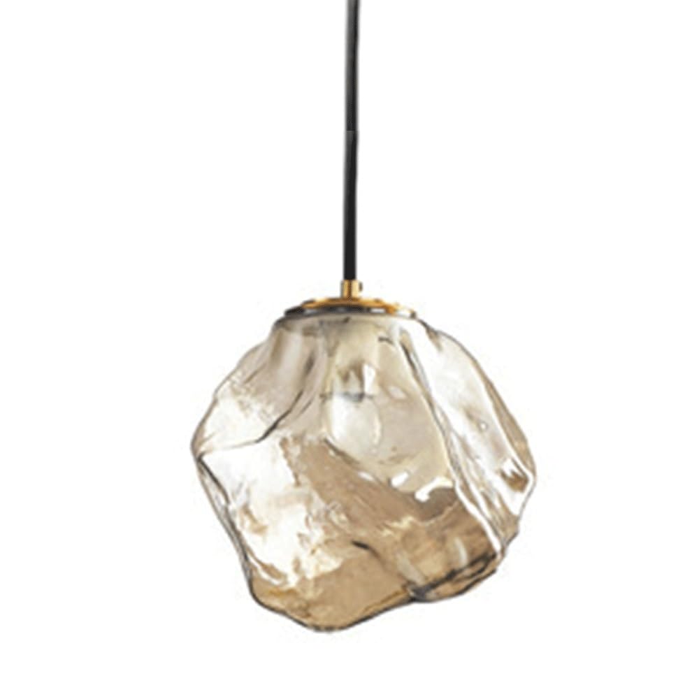 Suspension en verre moderne lustre suspendu d'entrée élégant forme irrégulière 22cm
