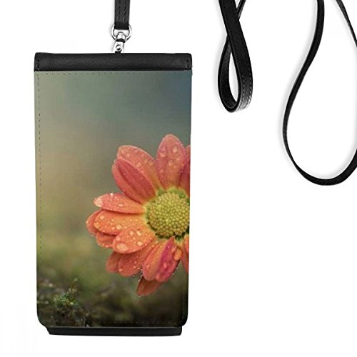 Porte-monnaie smartphone noir motif fleurs rouge foncé cadeau idéal